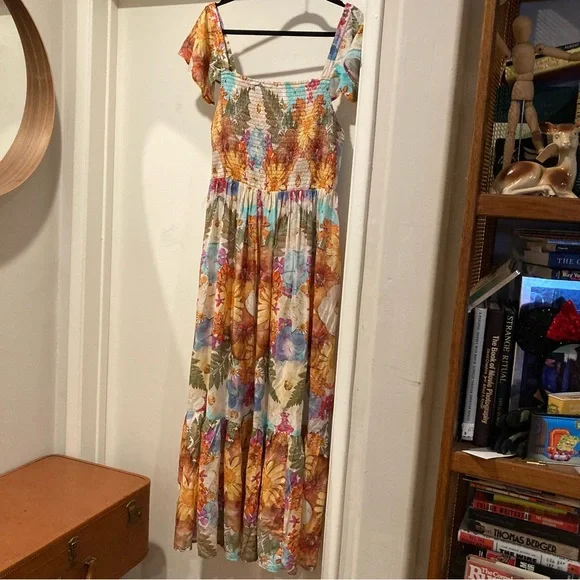 Anthropologie Moxy Collective Smocked
Floral Flutter Sleeve Sleep Dress - Picture 3 of 13